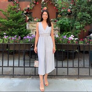 Illa Illa Blue Striped Jumpsuit